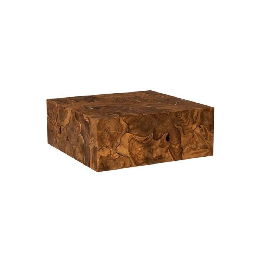 Square Teak Slice Coffee Table | Bone & Brass