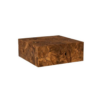 Square Teak Slice Coffee Table | Bone & Brass