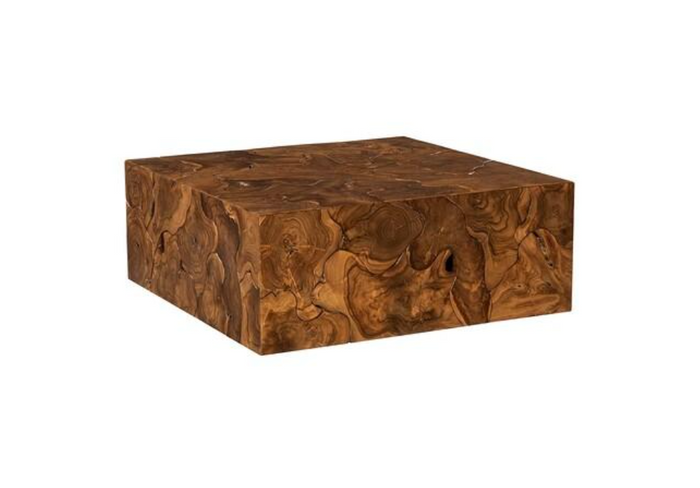 Square Teak Slice Coffee Table