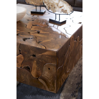 Square Teak Slice Coffee Table - Table Detail | Bone & Brass