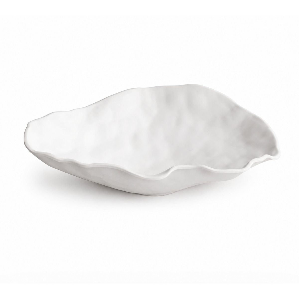 Vida Nube Large Oval Bowl (White) | Bone & Brass