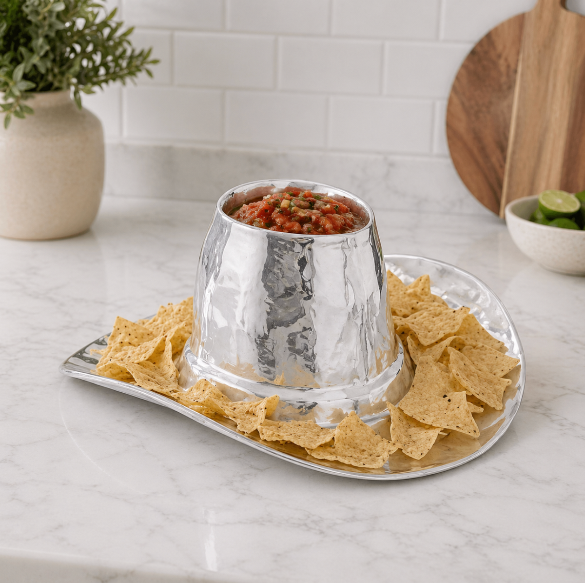 Western Cowboy Hat Chip Dip - Set Detail | Bone & Brass
