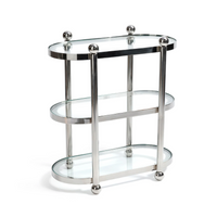 Three-Tier Nickel Oval Bar Cart | Bone & Brass