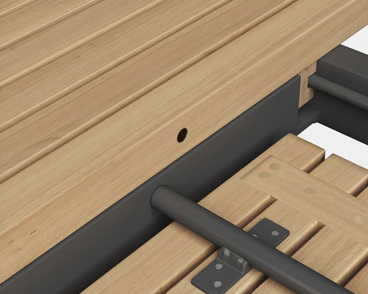 Geneve Natural Teak Extension Dining Table - Table Top View | Bone & Brass