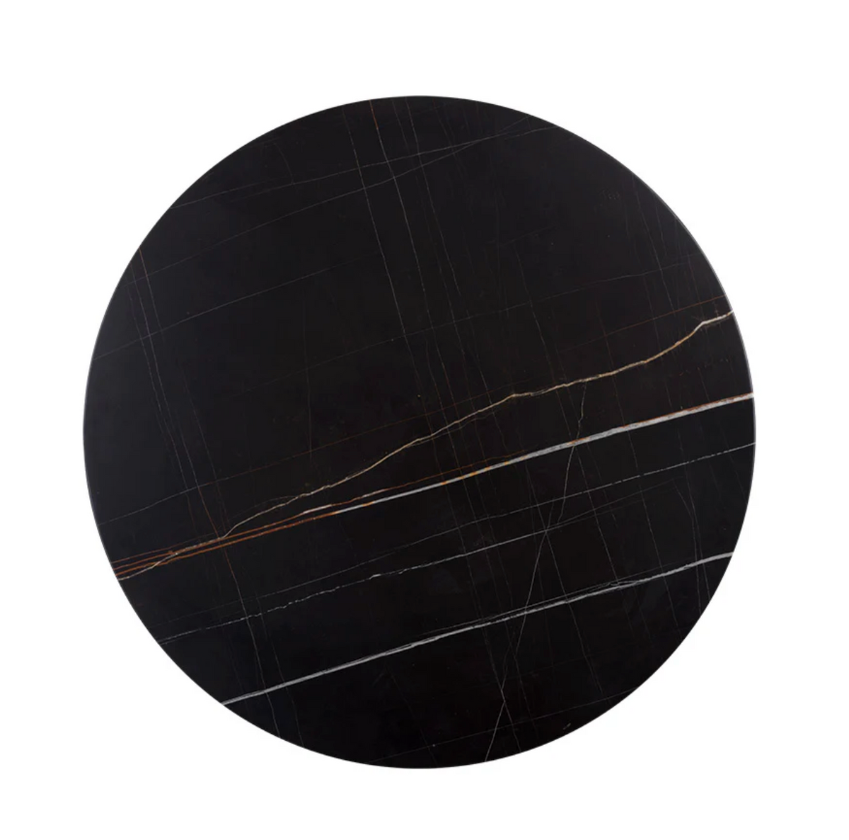 Massie Black Marble & Gold Bistro Table 35.5" - Table Top View | Bone & Brass