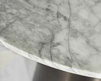Damon Marble & Pewter Bistro Table - Table Side View | Bone & Brass