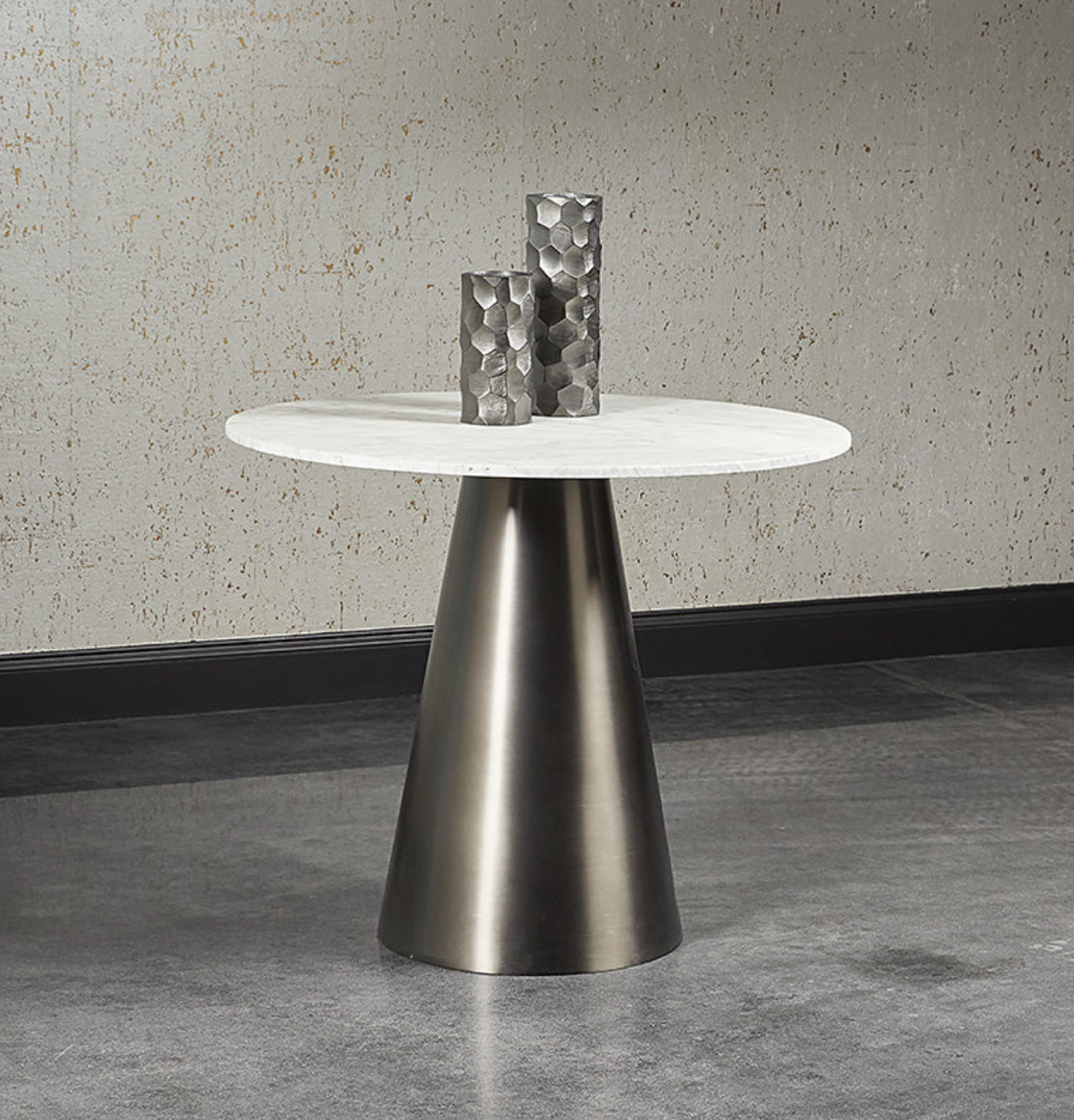 Damon Marble & Pewter Bistro Table - Table Top View | Bone & Brass