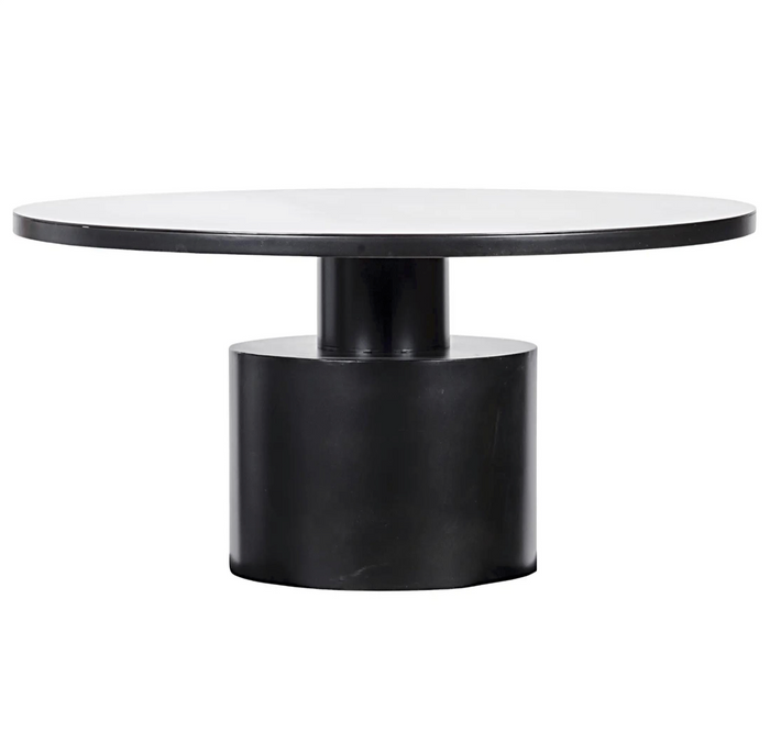 Marlow Round Black Steel Dining Table | Bone & Brass