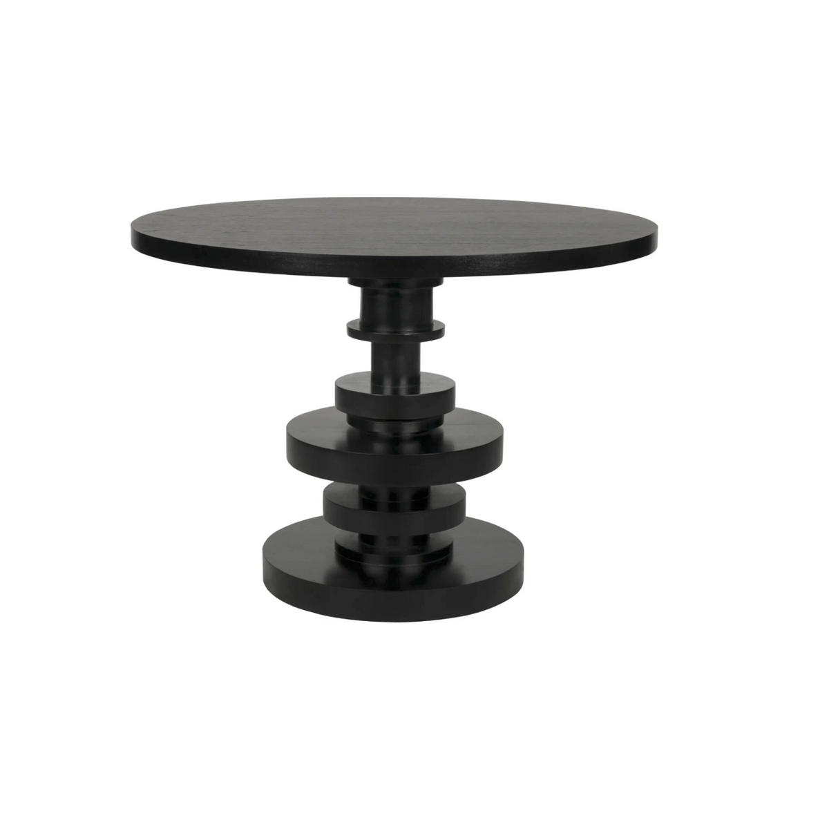 Corum Round Dining Table, Hand Rubbed Black | Bone & Brass