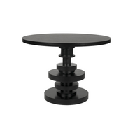 Corum Round Dining Table, Hand Rubbed Black | Bone & Brass