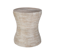 Balinese Rattan & White Accent Table | Bone & Brass