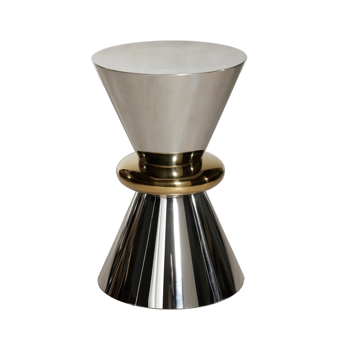 Edition Polished Silver & Gold Side Table | Bone & Brass