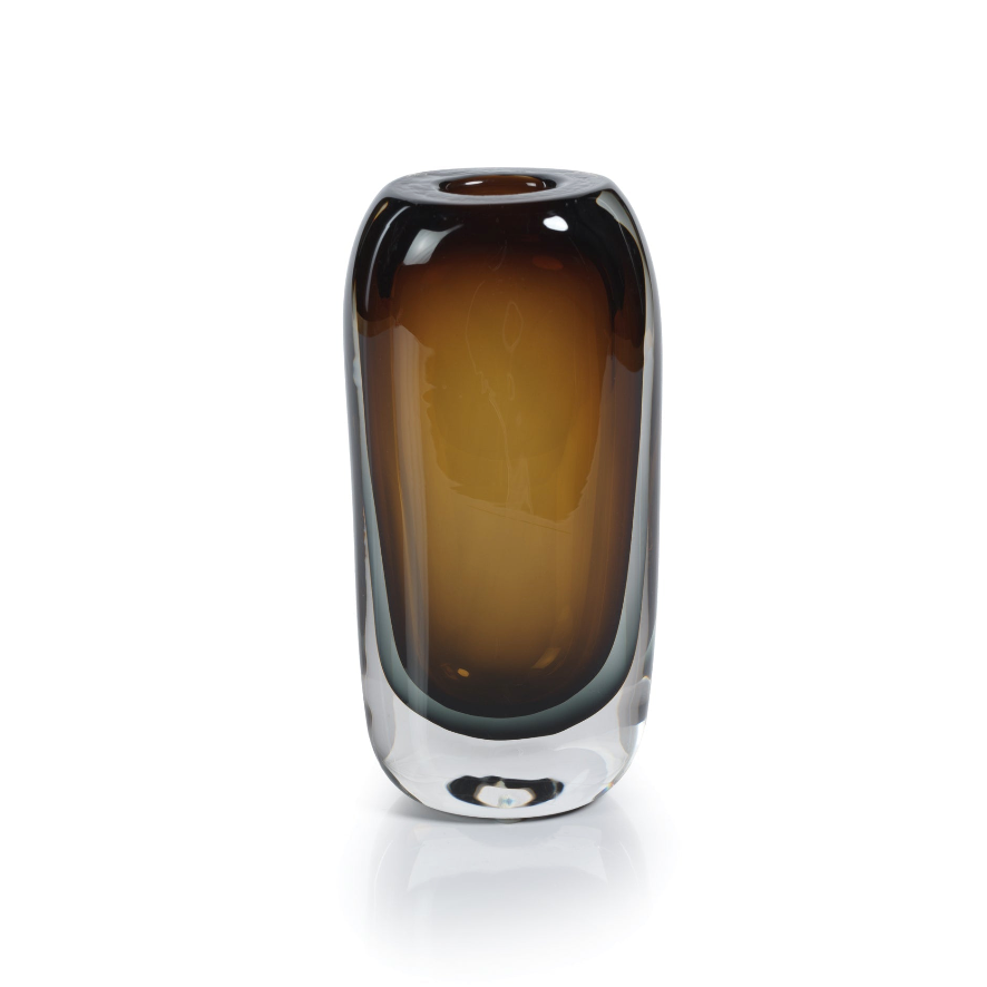 Oviedo Artistry Glass Vase | Bone & Brass