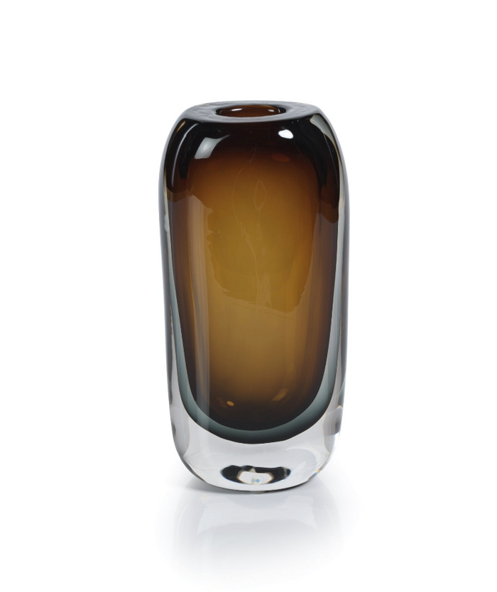 Oviedo Artistry Glass Vase | Bone & Brass