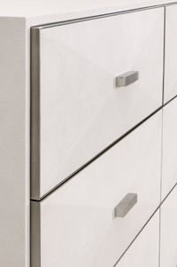 Pearl Shagreen & Stainless Steel 6-Drawer Dresser - Dresser View | Bone & Brass