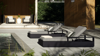 White Concrete Outdoor End Table - Table Top View | Bone & Brass