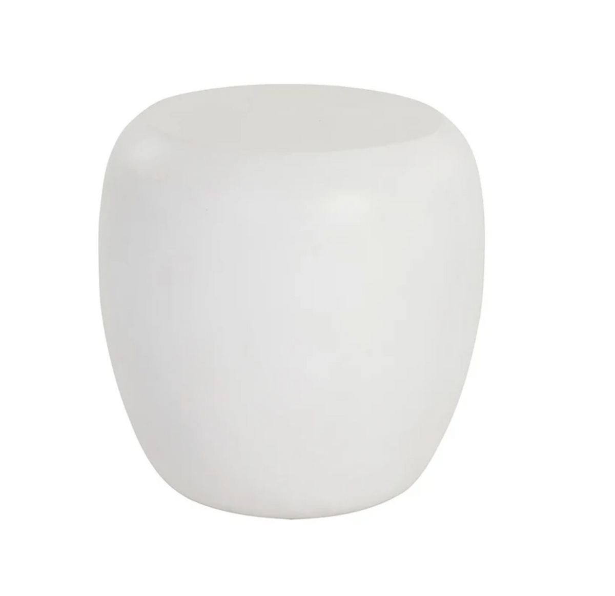 White Concrete Outdoor End Table | Bone & Brass