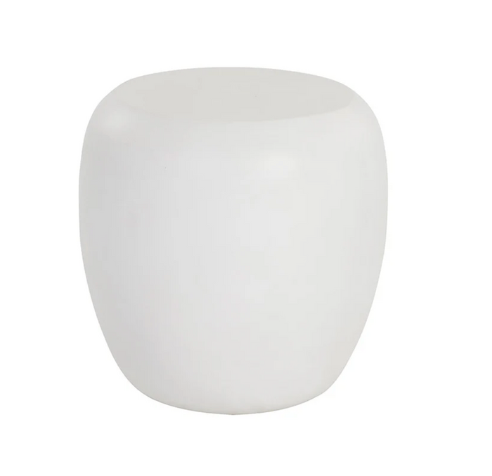 White Concrete Outdoor End Table