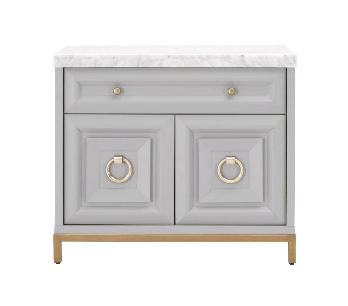 Azure Dove Gray & Carrera Marble Media Chest