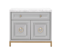 Azure Dove Gray & Carrera Marble Media Chest