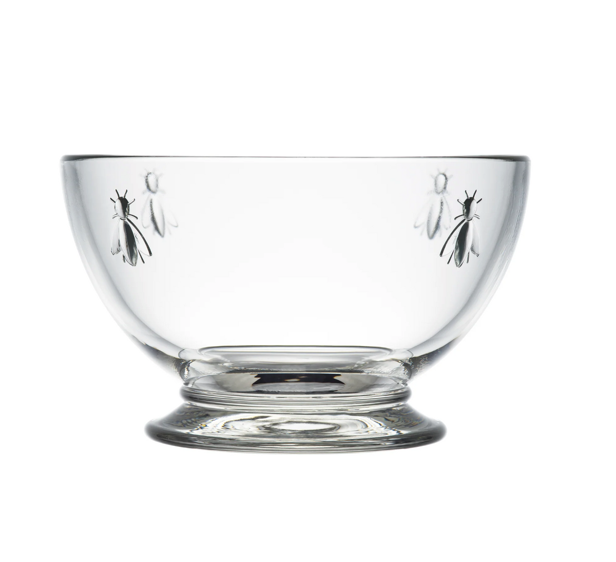 Clear Glass Bee Motif Dinner Bowl Set of 6