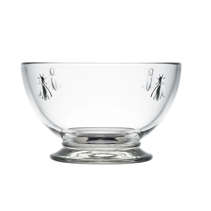 Clear Glass Bee Motif Dinner Bowl Set of 6