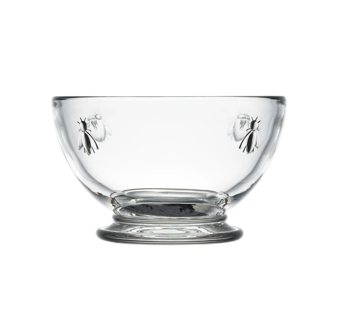 Clear Glass Mini Bowl Bee Motif  Set of 6