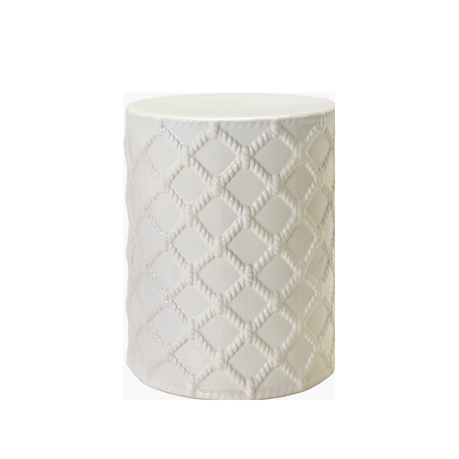 Gaylor White Ceramic Garden Stool