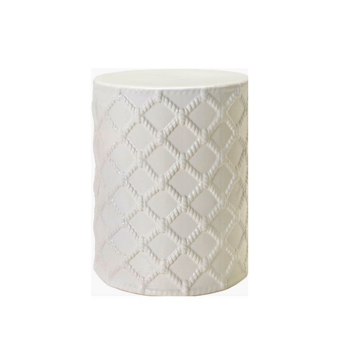 Gaylor White Ceramic Garden Stool