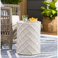 Gaylor White Ceramic Garden Stool