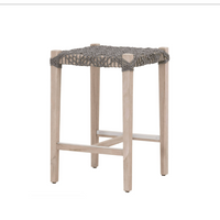 Cassie Gray Rope Outdoor Backless Counter Stool