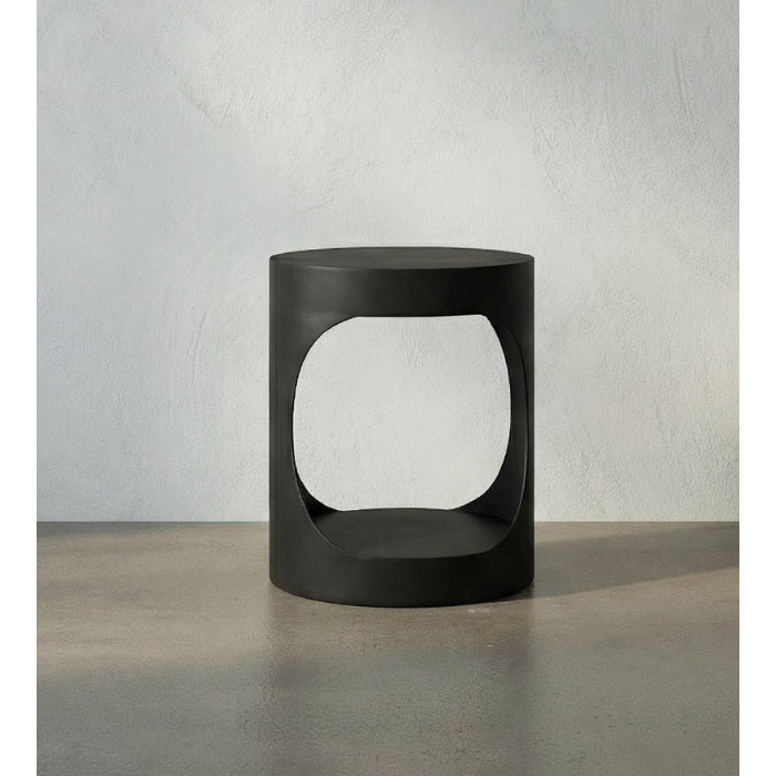 Eclipse Round Side Table Black Steel