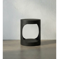 Eclipse Round Side Table Black Steel
