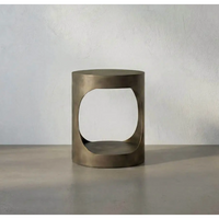 Eclipse Round Aged Brass Side Table