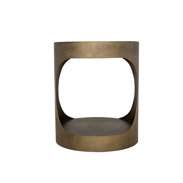 Eclipse Round Aged Brass Side Table