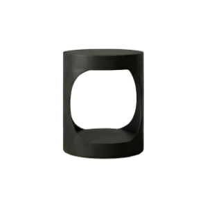 Eclipse Round Side Table Black Steel