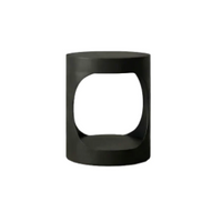 Eclipse Round Side Table Black Steel