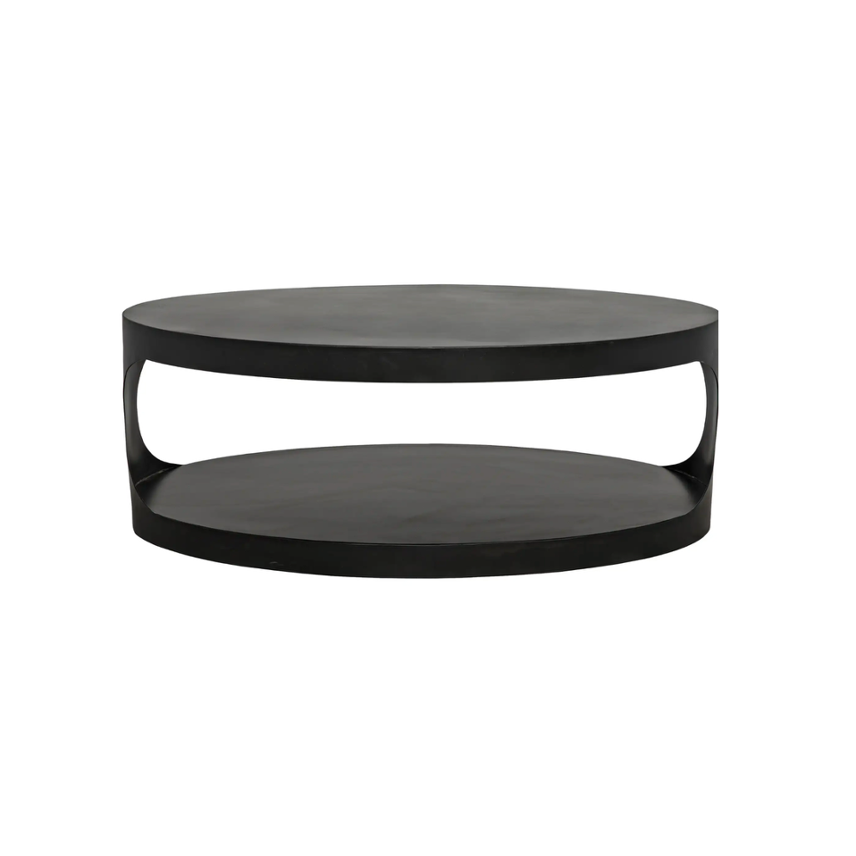 Eclipse Black Steel Oval Coffee Table