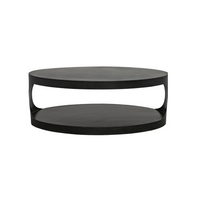 Eclipse Black Steel Oval Coffee Table