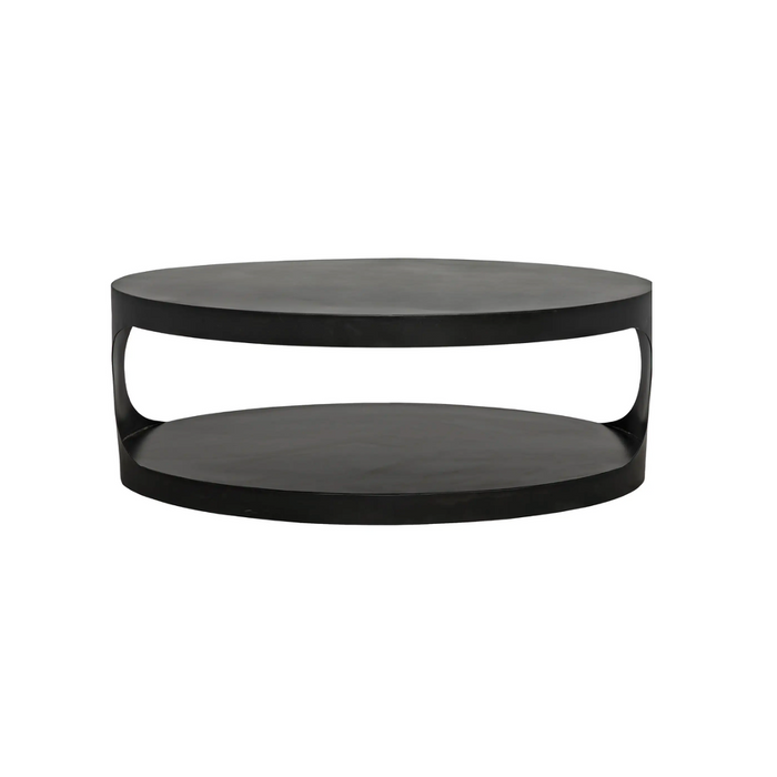 Eclipse Black Steel Oval Coffee Table