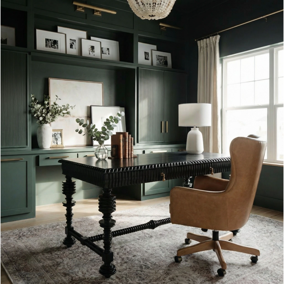 Portuguese Desk Hand Rubbed Black