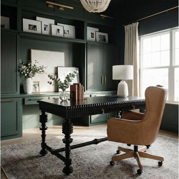 Portuguese Desk Hand Rubbed Black