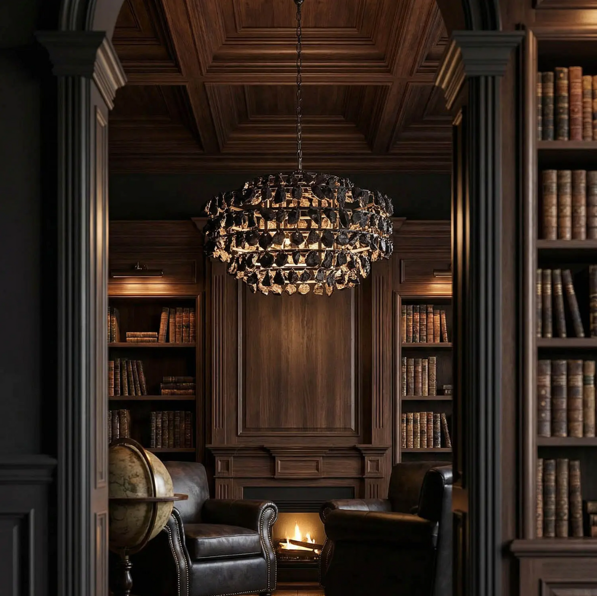 Vivian Black Glass Chandelier