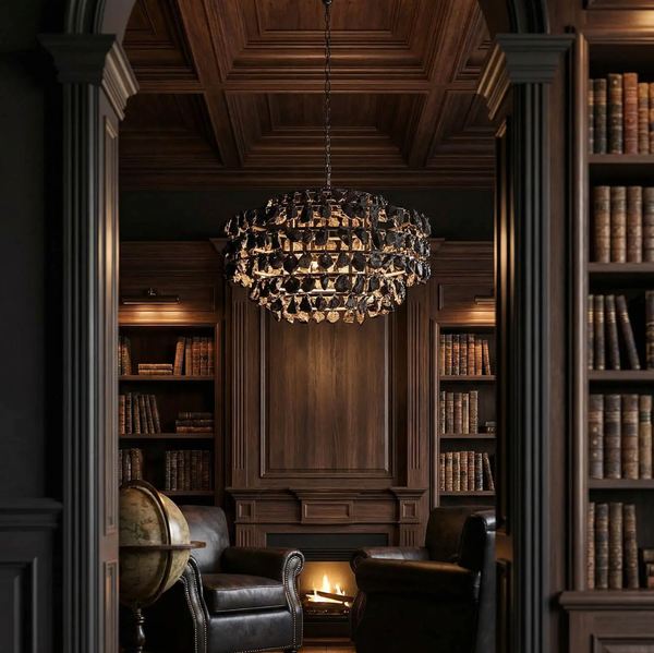 Vivian Black Glass Chandelier