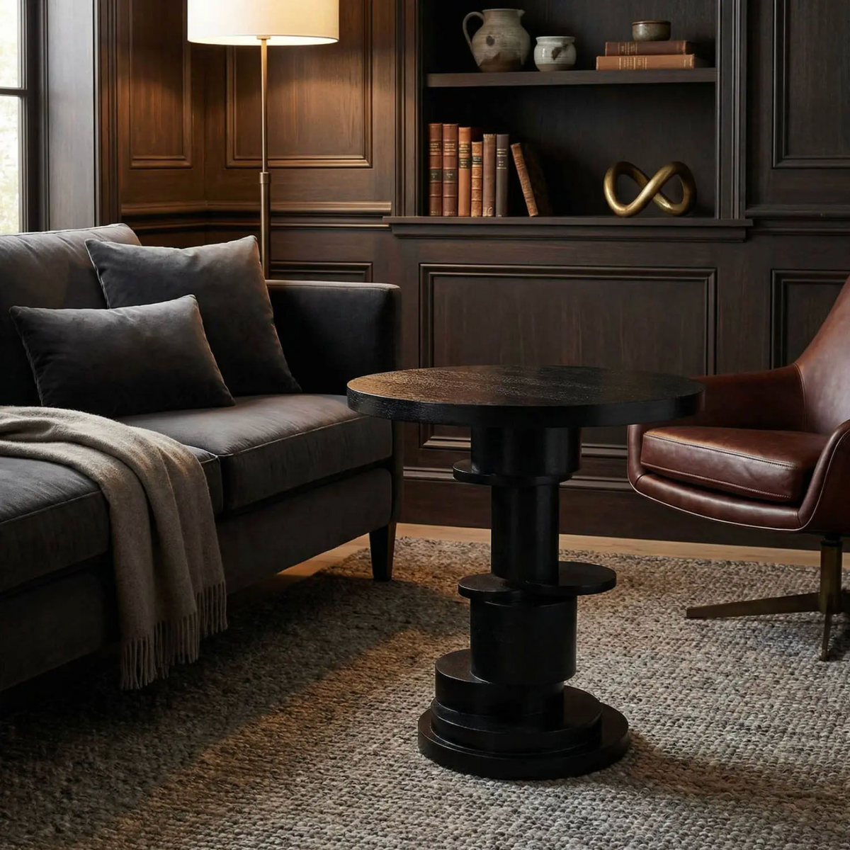 Hugo Side Table Hand Rubbed Black
