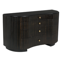 Irene Curved Fluted Hand Rubbed Black Dresser