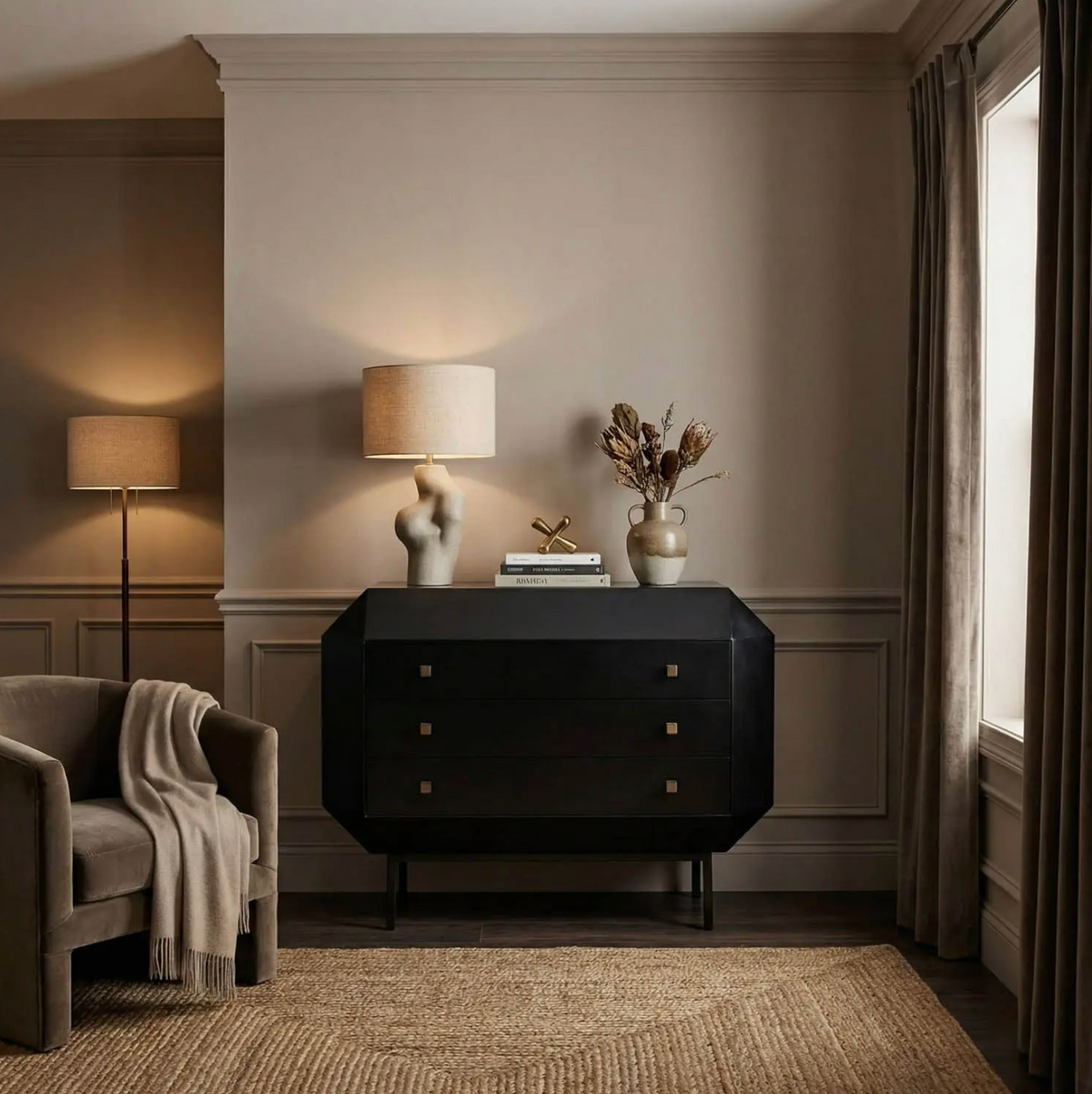 Rhiana Hand Rubbed Vanity Dresser