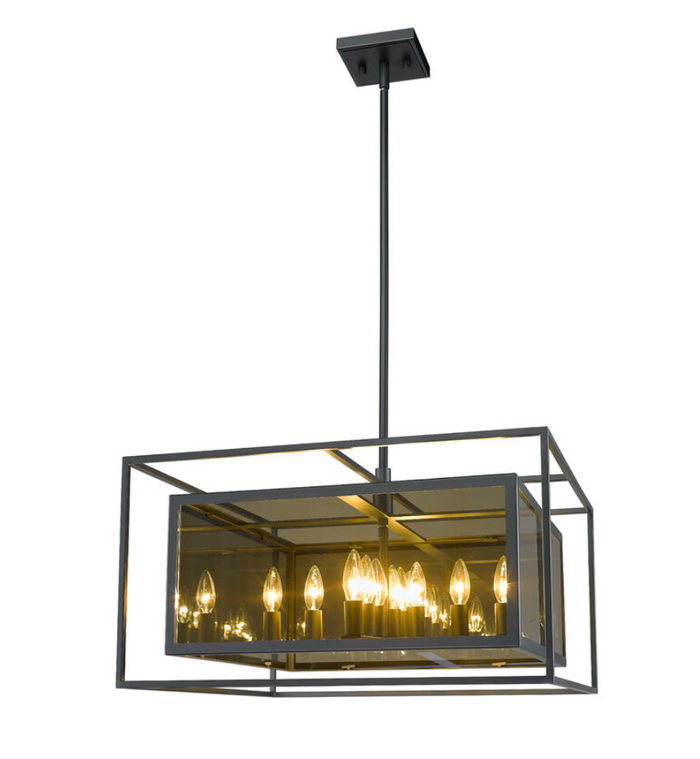 Misty Charcoal Smoke Glass Chandelier