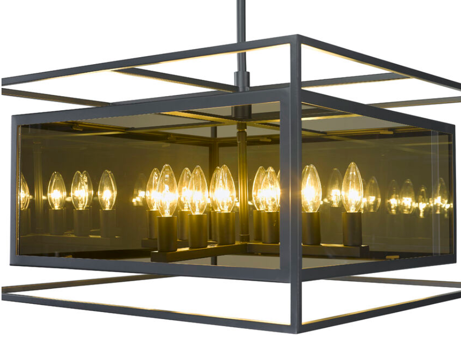 Misty Charcoal Smoke Glass Chandelier
