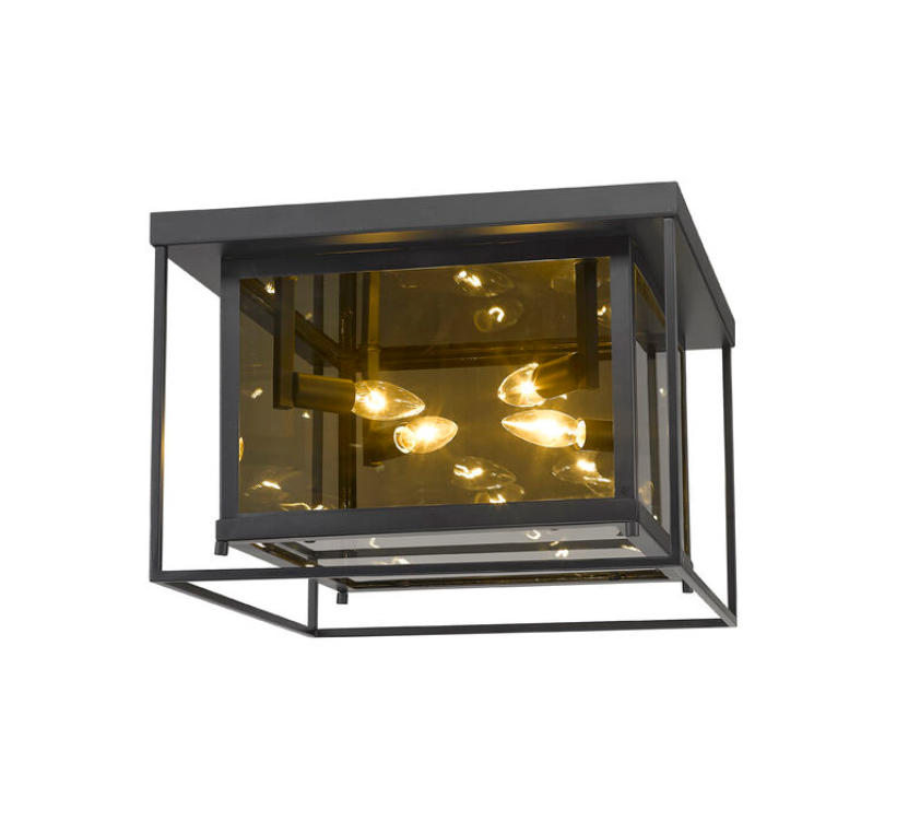 Misty Charcoal Smoke Glass Flush Mount